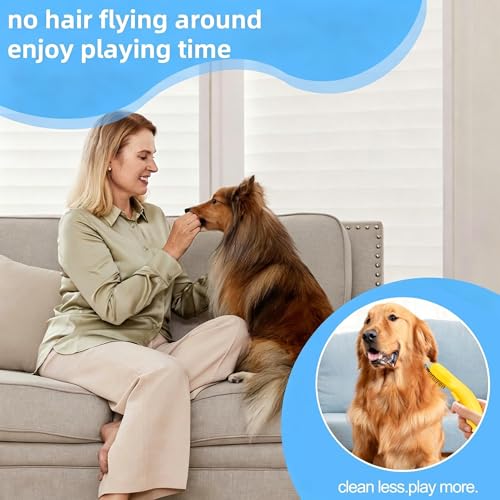Undercoat Rake for Dogs & Cats, Deshedding Brush for Long haired Pets,Cat Brush for Shedding with Release Button,Best Dematting Comb&Deshedding Tool for Grooming (Lemon Yellow) - color: Lemon Yellow