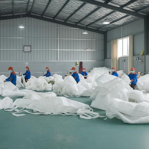 5 Pack FIBC Bulk Bags, 1 Ton Capacity Each, 2200lbs SWL Polypropylene | 35x35x43", Large Reusable Super Sacks for Yard Waste, Firewood, Grain(costales para maíz), Construction Debris, and More