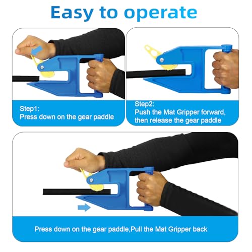 Heavy Duty Stall Mat Grippers - Pair of 2 Mat Movers Tool for Horse Stalls, Gym, Barn, and Trailer, Makes Moving Rubber Mats Easier, Saves Your Back and Hands