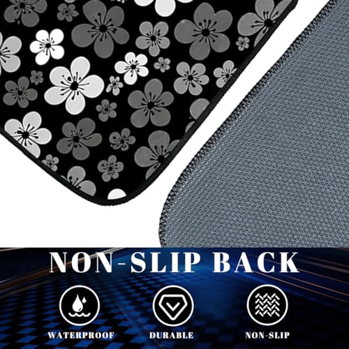 Flower Car Floor Mats Set of 4 Monochrome Blossom Floral Automotive Foot Mats Rugs Carpet for Car Non-Slip Auto Car Accessories Universal Fit Car Accessories for Truck - color: Monochrome Blossom