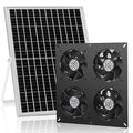 Fanspex Solar 4 Fan Kit Waterproofed for Chicken Coop, Greenhouse & Shed | High Velocity Solar Powered Fans for Outdoor Intake or Exhaust Air - size: 4 Fan Kit