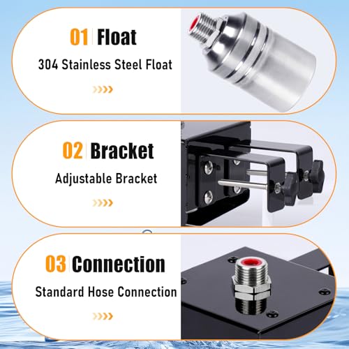 Water Trough Float Valve for Stock Tank | Stock Water Tank Float Valve, Fully Automatic Water Level Control Float Valve for Ponds, Aquariums, Livestock Water Trough