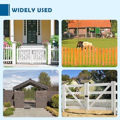 Gate Hinges Heavy Duty Gate Hinges, 4Pack(8Pcs) SUS304 Wall Mount Gate Hinge for Wooden or Concrete Fence with 5/8'', Capacity Up to 600LBS(Not Screws) for Wooden Fences and Farm Gates - color: 4Pack(8pcs) without screws