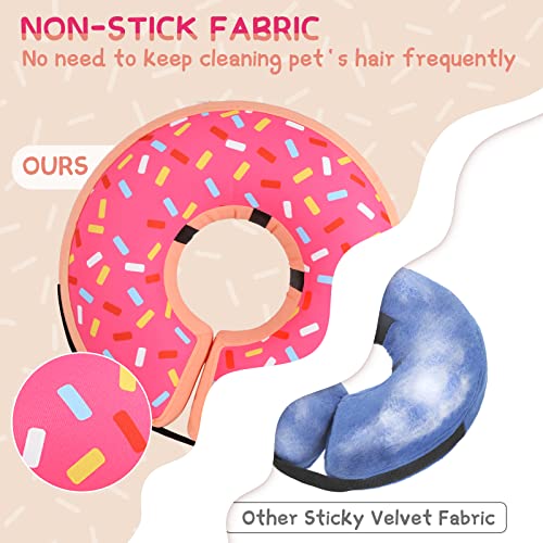 Supet Inflatable Dog Cone Collar for Small Dogs Puppies Cats, Soft Dog Cone Alternative After Surgery for Puppies Cats to Stop Licking - color: Donut Pink, size: XS(Neck 4"-7")
