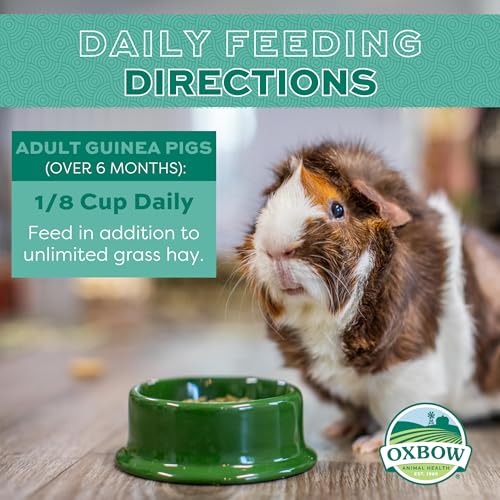 Oxbow Essentials Adult Guinea Pig Food, Timothy Hay Pellets, USA, 5 lb | Guinea Pig Pellets, Vitamin C For Guinea Pigs, Stabilized, High Fiber, Made in USA, Uniform Food, Prevents Selective Feeding - size: 5 Pound (Pack of 1)