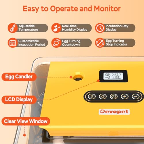25 Eggs Incubator, Incubators for Hatching Eggs, with Temperature & Humidity Control, Automatic Egg Turning, Egg Candler, for Hatching Quail, Chicken, Duck, Goose Eggs
