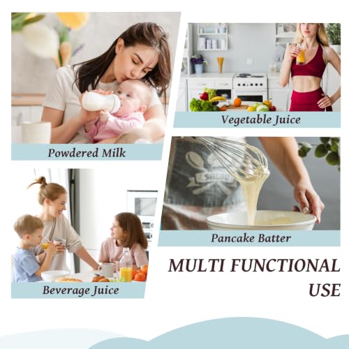 64oz Mixing Pitcher with Built-in Stirrer & Plunger, Leak-Proof Translucent Plastic Jug with Measurement Marks for Smoothies, Protein Shakes, Home & Party (1)