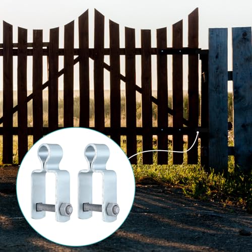 Dansydaisy 2 Pcs 1-1/2" x 1-1/2" Square Post Female Gate Hinges,Silver | 5/8'' Pintle Square Chain Link, Galvanized Fence Gate Post Steel Hinge with Bolt and Nut, Repairing and Replacing Fence Gate - color: Silver, size: 1-1/2'' X 1-1/2''