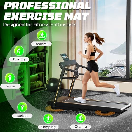 PRAISUN 0.56" Rubber Top Gym Flooring, Heavy Duty Gym Mats for Home Gym | Non-Slip Interlocking Workout Mat, 24 x 24in Large Gym Floor Mat, Protect Floors from Equipment, 144 Sq Ft, Black/Grey - size: 36 Tiles (144 Sq Ft)