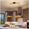 2 Light Copper Dome Pendant Lights Kitchen Island | Adjustable Height, E26 Base, Easy to Install, Farmhouse & Industrial for Dining Room Over Table Bedroom Kitchen - color: Copper-2 Lights