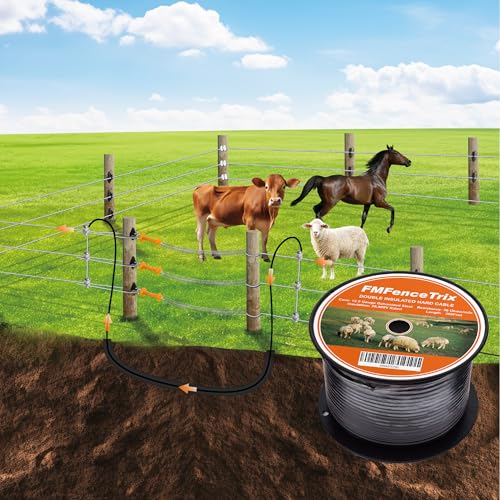 Electric Fence Wire Double Insulated Underground Hard Cable - 12.5Gauge, 360ft - Galvanized Steel Core - size: 12.5Gauge, 360Ft
