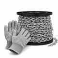 Jack Chain for Hanging, 2mm Thick Steel Chain, 65ft | Small Chain Utility Chain for Home Outdoor Camping, Heavy Duty Chain for Hanging Baskets, Plants,Includes Gloves. - size: 65 Ft