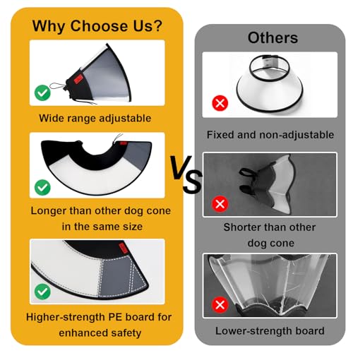 Plastic Dog Recovery Cone Collar, Soft Comfortable Breathable Post-Surgery Pet Cone, Escape-Proof & Easy Clean, Prevents Licking Wounds, Waterproof & Adjustable XL (Neck 17.3"-21.2") - size: XL(Neck 17.3"-21.2")