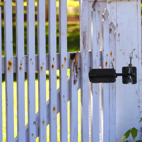 Moxweyeni 6 Pieces Gate Latch Cable Pull Latch String Fence Gate Lock Opener for Metal Vinyl Wooden Fences Adjustable, 19 Inch(Black,2mm) - color: Black, size: 2mm