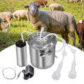 3L Goat Milking Machine, Portable Goat Milker Machine, Electric Milking Machine for Goats, Pulsation Vacuum Electric Suction Pump, with 2 Teat Cups, 1 Stainless Steel Bucket