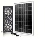 HNRLOY Solar Exhaust Fan,Solar Panel with 3 Ventilation Fans Kit,Solar Powered Fan for Shed,Chicken Coop,Attic & Greenhouse Intake or Exhaust Air,3500RPM, 15FT Cord,IP67 Waterproof - size: 3 Solar Fan Kit