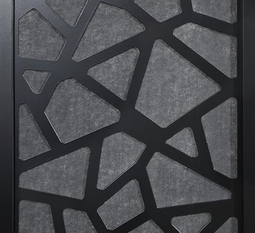 Roundhill Furniture Aurra 4-Panel Wood Room Divider, Folding Portable Partition Screen, Black Screen with Black Frame - color: Black Screen/Black Frame