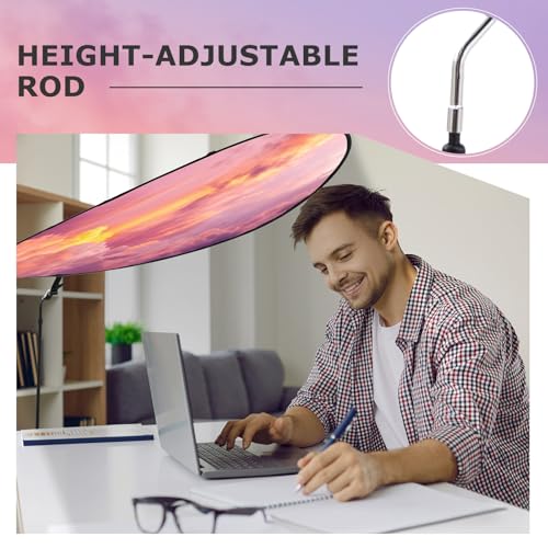 1 Pack Large Adjustable Office Cubicle and Desk Shade,51'' Portable Cubicle Light Shade with Clamp Foldable Rotatable Canopy Blocks Light or Disturbance for Working Accessories (Sunset) - style: Sunset