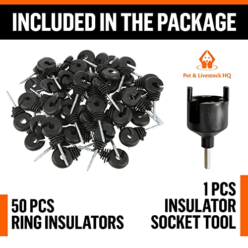 Electric Fence Insulators Screw-in Wooden Posts - Suitable for Polytape Polywire Tape Rope Electric Wire