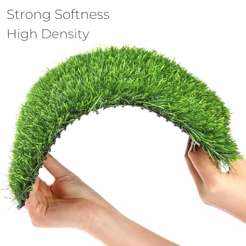 Tlence 8 Pack Chicken Nesting Pads with Veggie Feeder, 12x12 Washable Artificial Grass Nesting Box Liners, Thick Synthetic Turf Coop Bedding Mats for Laying Eggs