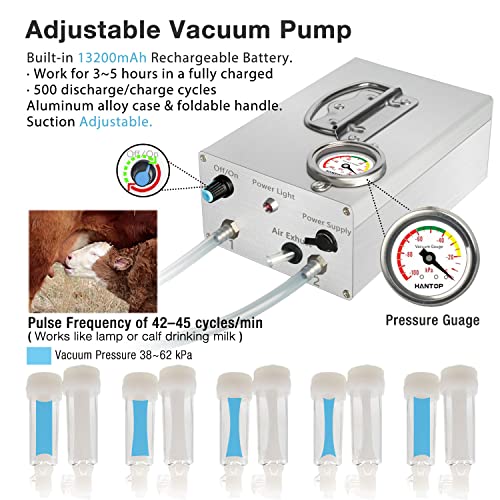 6L Goat Milking Machine with Pressure Gauge (Pro Model) and Cow Teat Cup (Tube Included)