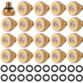 20 Pack Brass Misting Nozzles 10/24 UNC 0.012" (0.3mm) Orifice | Fine Mist Atomizing Spray Nozzles with 20Pcs O-Rings For Patio, RV, Greenhouse & Outdoor Cooling System - size: 20pc 0.3mm-Misting Nozzle With O Ring