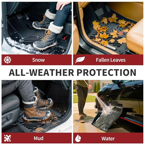 YITAMOTOR Floor Mats for Toyota Tacoma 2024 2025 2026 Double Cab Automatic | (Not fit Hybrid)TRD/SR/SR5/Limited All Weather Toyota Tacoma Floor Liners TPE Rubber Mats TRD Accessories Tapetes Duros Sport