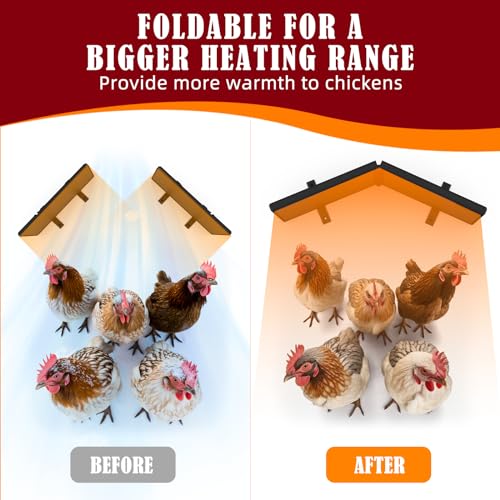 Chicken Coop Heater for Winter with Remote APP Control, 30''x12'' Large Foldable Chicken Heaters Warmer Inside Coop with Adjustable Timer Temp, 180W Safe Flat Panel Radiant Heater for Chickens Coops