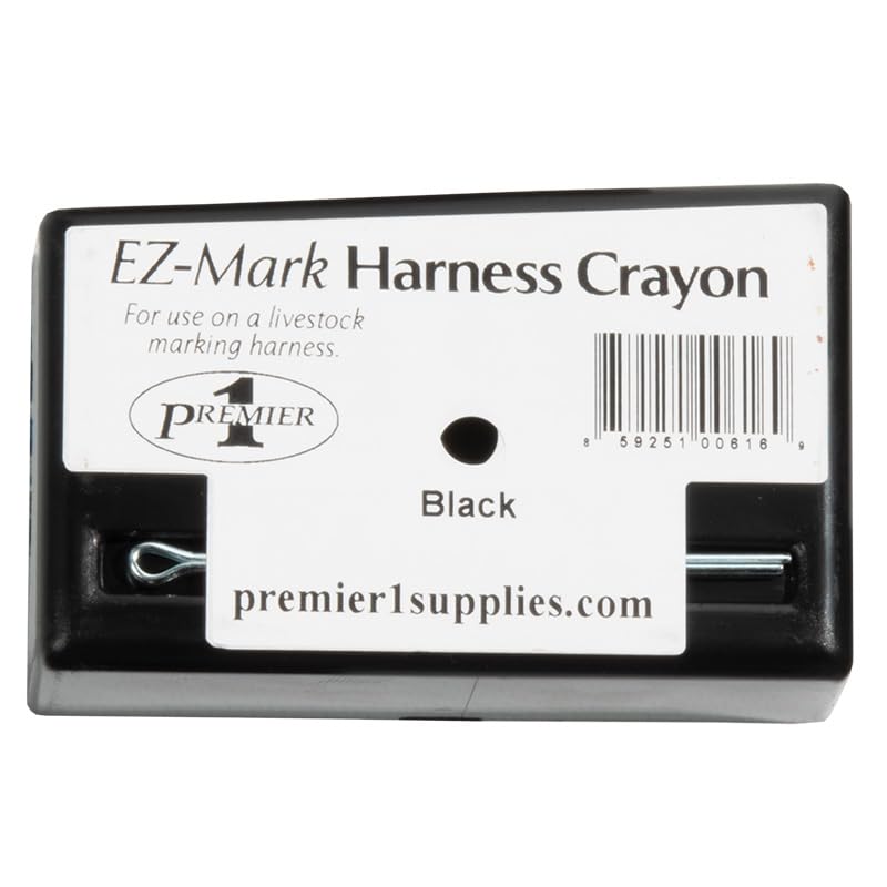 Premier 1 EZ-Mark Harness Crayon for Sheep & Goat Marking – Black | Black crayon. Identifies if ewe or doe has been bred. Use at 40–80°F. Compatible with Premier marking harnesses. - style: Black Crayon