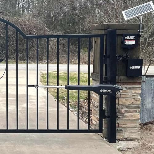GHOST CONTROLS Solar Heavy-Duty Automatic Gate Opener Kit for Driveway Swing Gates with Long-Range Solar Gate Opener Remote - Model TSS1XP - size: Solar Single Swing Gate Opener