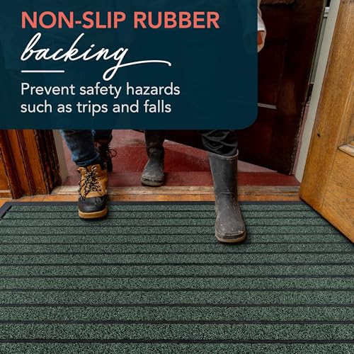 ubdyo Extra Durable Door Mat Outside Entrance (47" x 32", Bright Green) | Dirt Trapping ,Non-Slip Backing, Indoor or Outdoor Use, Welcome Mat, Low Profile, Natural Rubber, Stain Fade Resistant - color: Bright Green, size: 47" x 32" (Rectangular)