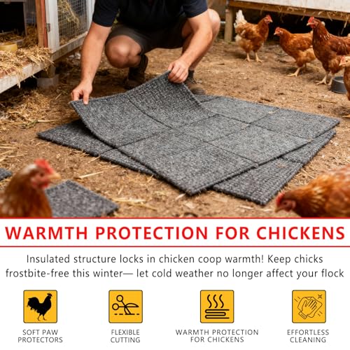 Chicken Nesting Pads, 8 Pack Nesting Pads for Chicken Coop, 10×10 Inch Washable Laying Box Pads for Chickens Coop, Reusable Chicken Laying Mats(10” x 10”, Grey)