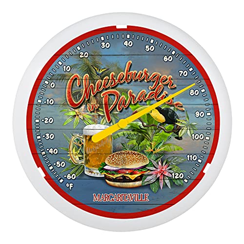 La Crosse 104-67667MV-INT 13.25-inch Cheeseburger in Paradise Margaritaville Analog Dial Thermometer