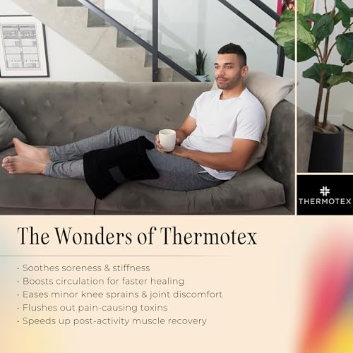 Thermotex Far Infrared Knee Heating Pad, Heated Pad for Knee, Thigh & Calf | FSA-HSA Eligible, Deep Penetration (2.36 Inches), For Pain Relief, Joint Support & Recovery, Dual Heat Inserts