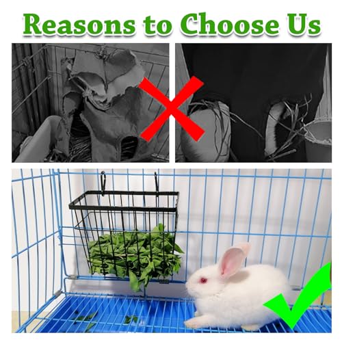 Rabbit hay Feeder Sangle Sopffy 2PCS, Guinea Pig hay Feeder with Metal Frame for Guinea Pig Chinchilla Bunny, Chinchilla cage Accessories (Black-1) - color: black-1