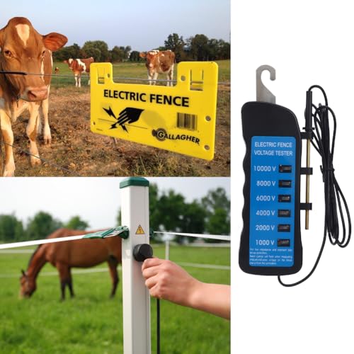 Electric Fence Tester, Electric Fence Fault Finder Voltage Tester Digital Electrical Finder Handheld Locator Checker Voltmeter Troubleshooter Indicator Lights Testing Livestock Equipment Waterproof | Digital Electrical Finder Handheld Locator Checker Volt