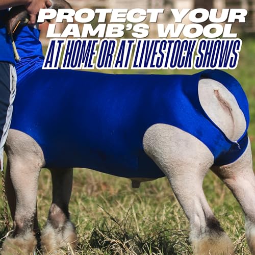 Show Pro Red Spandex Lamb Tube for Show Sheep & Lamb - Show Livestock Supplies: Sheep Covers & Blankets (Large) (Pack of 2) - size: Large (Pack of 2)