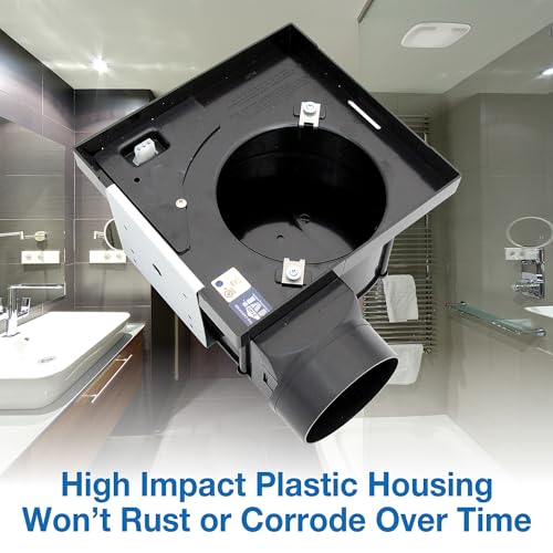 Air King 90 CFM 3.0 Sones Ceiling Mounted Snap-In Installation Bathroom Exhaust Fan, BFQ90 - color: White