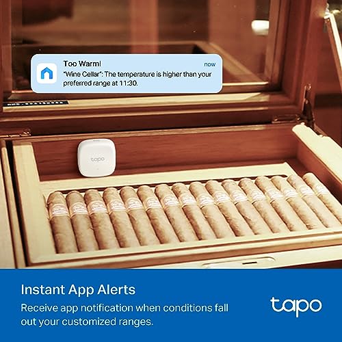 Tapo Smart Temperature and Humidity Sensor, Requires Tapo Hub, T310 | White, High-Accuracy Swiss-Made Sensor, Real-Time Notifications, Free Data Storage, Long-Lasting Performance