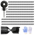 210PCS Upgraded Black Electric Fence Insulators,1 Pc Free Insulator Socket Tool,and 1 Gloves,Screw in Ring Insulators for Farm Animal Fencing(Grid System Accessories for Animal Husbandry Electronic)