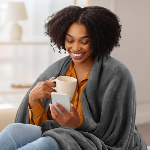 Utopia Bedding Ultra Soft Fleece Bed Blanket Queen Size Grey (90x90 Inches) | Microfiber Plush Warm Lightweight Breathable Cozy Blanket Anti-Static, All Season Use, Gift for Women and Men - color: Grey, size: Queen (90x90 Inch)