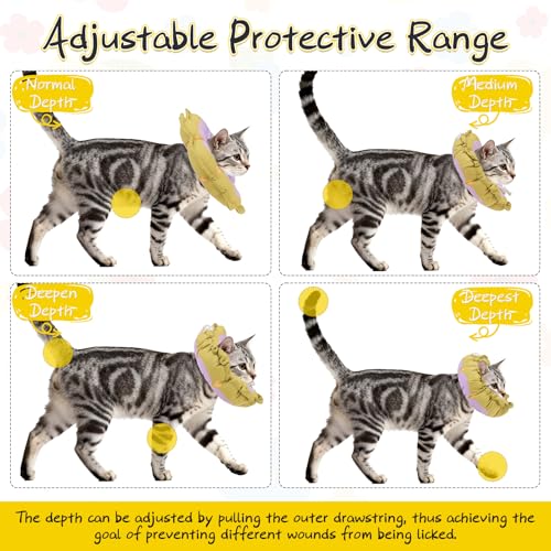 Cat Cone Collar Soft, Cat E Collar Recovery After Surgery to Stop Licking, Adjustable Waterproof Cute Neck Elizabethan Pet Kitten Puppy Donut Pillow for Cats Puppy Wound Healing, Greens - color: Green, size: Small