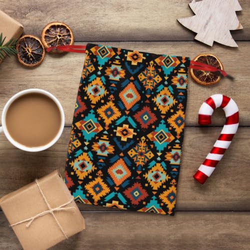 KzgtY Aztec 2PCS Gift Bags with Drawstring, 16 x 12 Inch Reusable Present Sacks for Christmas,Brithday, Holidays,Parties & Gift Packaging - color: Aztec