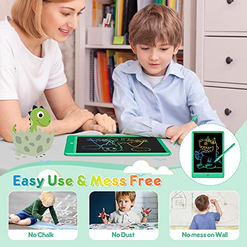 FLUESTON LCD Writing Tablet, Doodle Board Gifts for 3-8 Year Old Girls Boys, 10 Inch Colorful Electronic Board Drawing Pad for Toddlers, Christmas Birthday Gifts for Kids，Erase Lock Writing Board - color: Wonderful Green, size: 11"W x 7.5"H