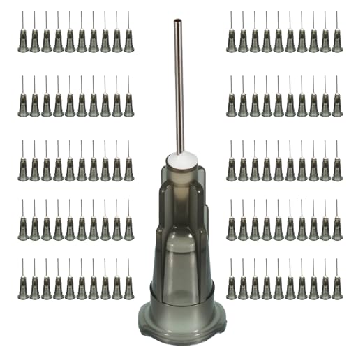100pcs 22G blunt tip glue dispensing nozzles Blunt-nosed needle glue applicator, used for applying industrial liquids, adhesives, inks, perfumes, lip glosses.0.5 inches - size: 22G 100pcs