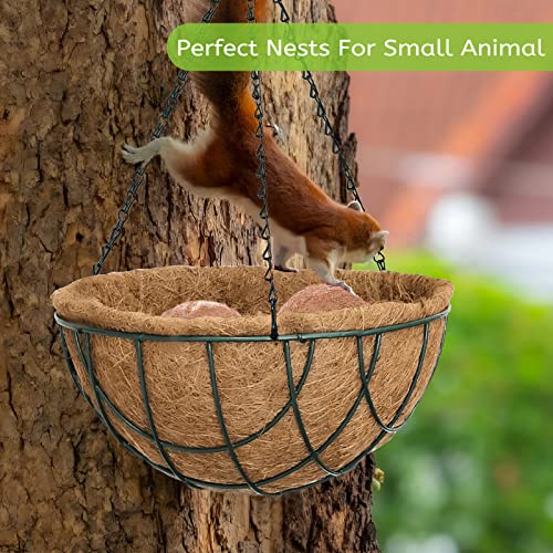 Riare 6 Pack 14 Inch Round Coco Liners Replacement, 100% Natural Coconut Coir Liners for Hanging Baskets, Garden Flower Vegetables Planter Pot, Window Box, Fence, Decks - size: 14inch