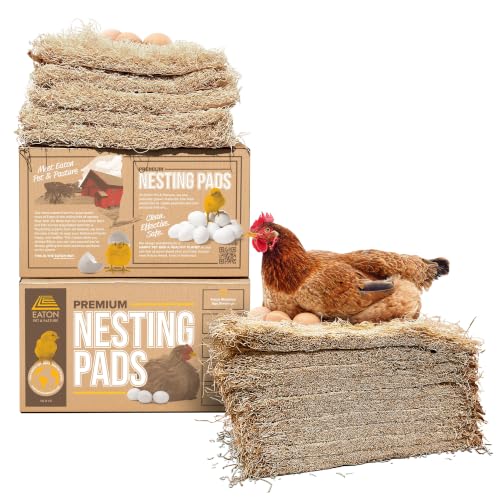 Eaton Pet and Pasture Nesting Pads for Laying Hens, 13 x 13 in, 10-Pack | Poultry Coop Nesting Box Pads for Egg-Laying Hens