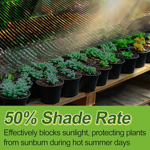 Bigmeta Cuttable Shade Cloth for Garden | 10x30FT 50% UV-Resistant Mesh Tarp with Rope, Black Sun Cover Net for Patio Greenhouse Raised Beds Plants - size: 10X30FT