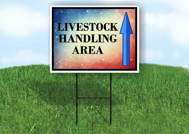 Livestock Handling Area 4Th Of July American Flag Usa Patriotic Watercolor Up Arrows Double Sided 18x24 in. Yard Road Sign - size: Double Sided Up Directional Arrows