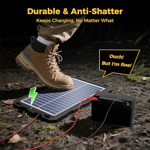 SUNAPEX 8W 12V Solar Car Battery Trickle Charger & Maintainer | Waterproof Portable Solar Panel Kit | Prevents Overcharging with Smart Controller | Fits 12V Batteries for Boats, RVs & More - size: 8W